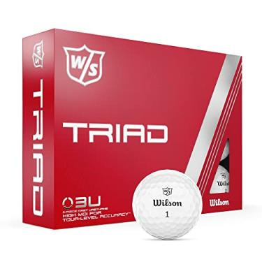 Imagem de Wilson Bola de golfe Staff Triad – 12 bolas, branca