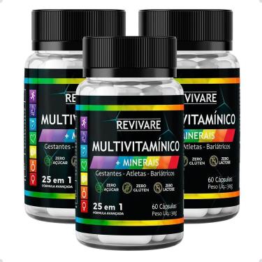 Imagem de Kit 3x Multivitamínico Minerais 25 em 1 60Caps-Unissex
