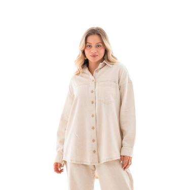 Imagem de Camisa Linho Feminina Arauto Oversized Eco Fibers
