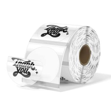 Imagem de Etiqueta térmica MUNBYN transparente redonda de 5 cm 500 etiquetas/1 rolo