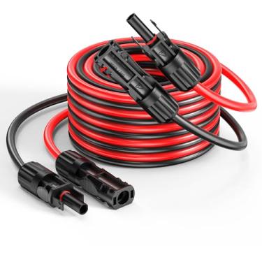 Imagem de Cabo de extensão de conector Mc4 (10 AWG), fiação de núcleo de cobre puro livre de oxigênio de 6 mm² com conectores Mc4 à prova d'água fêmea e macho, compatível com sistemas de painel solar EcoFlow