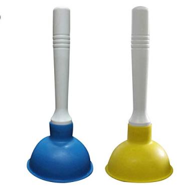 Imagem de Coralpearl Êmbolo de drenagem, ajudante de encanador de força manual pequena, removedor de entupimento de copo pequeno de 10 cm, desentupidor de borracha pequeno em cabo curto de 23 cm para pia de