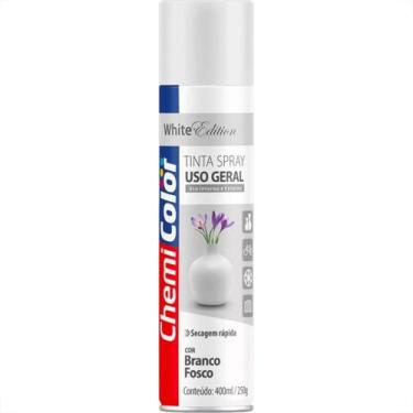 Imagem de Spray Chemicolor Branco Fosco 400Ml/250G. - BASTON CHEMICOLOR