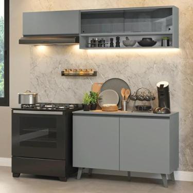 Imagem de Armário de Cozinha Compacta 200cm Cinza Nice Madesa 10, Cinza