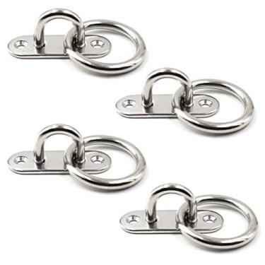 Imagem de Gancho para montagem na parede do teto, âncora resistente com anel de 5 mm 3/40.6 cm, aço inoxidável 304, ótimo para balanços de ioga, redes, equipamento de barco, ferragens de deck marítimo/tiras de