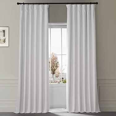 Imagem de HPD HALF PRICE DRAPES Cortinas blecaute de veludo de pelúcia exclusivas para quarto (1 painel), 127 cm L x 276 cm C Cortinas pretas para sala de estar, cortinas blackout com isolamento térmico para