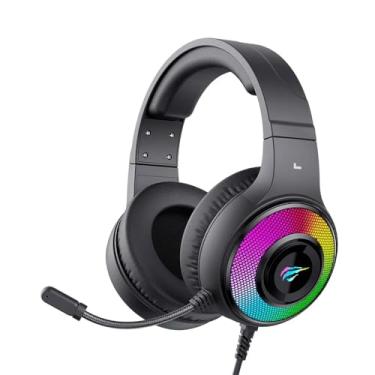 Imagem de Havit Headphone Fone de Ouvido H2042d Black, Gamer, com Microfone, Iluminação RGB, Falante 50mm, Plug 3,5 mm, Preto