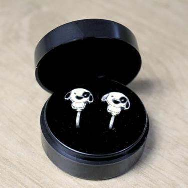 Imagem de Brinco de Pressão Infantil BP - Cachorrinho Pintado com Banho Ouro 18K ou Prata 925 (Prateado)