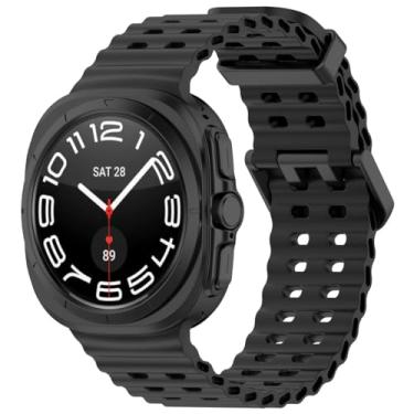 Imagem de Pulseira De Silicone Respirável Mariner Compatível com Galaxy Watch Ultra 47mm Sm-L705 e Sm-L705F LTE (Preta)