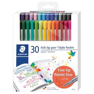 Imagem de STAEDTLER Canetas de escrita Fineliner Triplus – 30 canetas de ponta de fibra