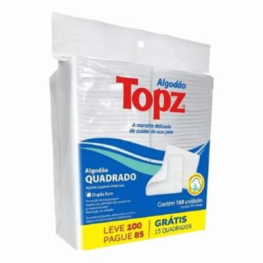 Imagem de Algodão Quadrado TOPZ 100UN. Dupla Face Limpeza Facial Maquiagem Bebê 