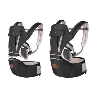 Imagem de Canguru Ergonômico 12 Posições Bebê Com Assento 3 Em 1 Preto - Materni