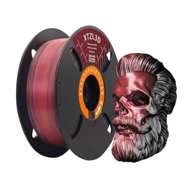 Imagem de XTZL3D Filamento de impressora 3D PLA+ de alta velocidade, coextrusão dicromática de 1,75 mm de diâmetro com precisão de +/- 0,02 mm, carretel reutilizável compatível com BambuAMS e a maioria das