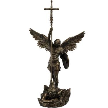 Imagem de Estátua do Arcanjo Miguel Anjo Vencedor do Mal (Cor Ouro Velho)