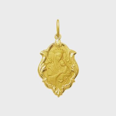 Imagem de Pingente Medalha Nossa Senhora Perpetuo Socorro Ouro 18K Ornato Mini K050