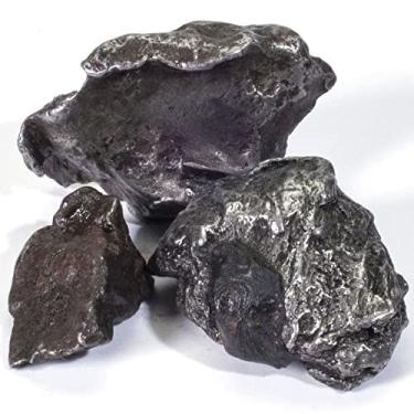 Imagem de Pacote de meteoritos kalifano Sikhote-Alin (3 peças) - Meteorito de ferro bruto autêntico da Sibéria - Espécime raro com cartão de informações e coa i