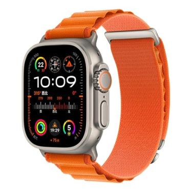 Imagem de Pulseira esportiva de nylon Alpine compatível com Apple Watch Ultra SE 49 mm, 46 mm, 45 mm, 44 mm e 42 mm (laranja, 49 mm/46 mm/45 mm/44 mm/44 mm/42 mm)
