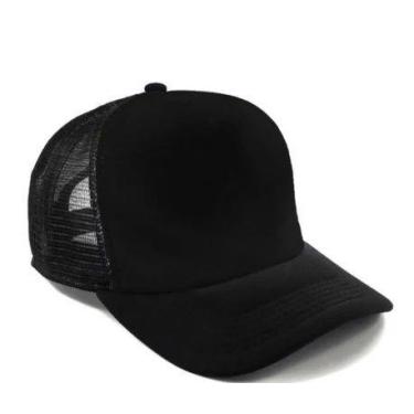 Imagem de Boné Infantil Trucker Unissex Liso Com Ajuste Tela Aba Curva - CAP, Pr