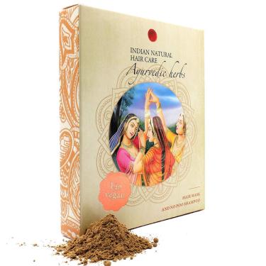 Imagem de Máscara de cabelo e shampoo de ervas ayurvédicas em pó para cuidados com o cabelo 200 ml