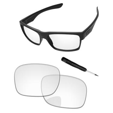Imagem de PapaViva Lentes de substituição e chave de fenda para óculos de sol Oakley TwoFace OO9189, Bloqueio de luz azul transparente HD, Twoface