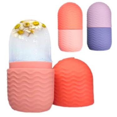 Imagem de Massageador de Gelo Facial – Rolo Reutilizável de Silicone para Rosto, Olhos e Pescoço,...