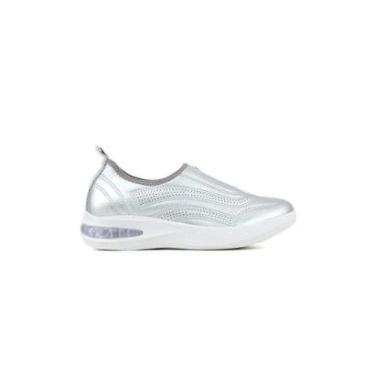Imagem de Tênis Piccadilly Softstep Salto Anabela Prata-Feminino