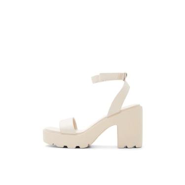 Imagem de Call It Spring Sandália feminina de salto ondulado, Osso, 10