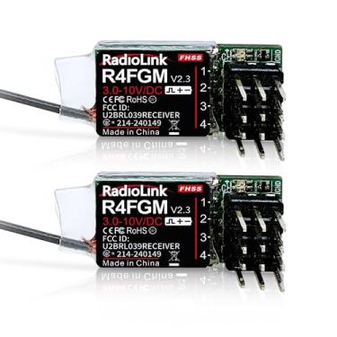 Imagem de Radiolink 2.4Ghz R4FGM RC Receivers 2pcs 4 Channels Integrated Gyro, Mini Size Receiver for 1:28 Scale Car/Boat, Works for Remote RC8X RC4GS V3/RC6GS V3/T8S/T8FB
