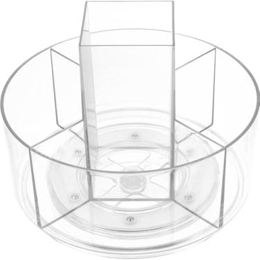 Imagem de balacoo Organizador de maquiagem giratório de 360 graus com armazenamento prático e fácil de limpar suporte cosmético para organizar produtos de beleza