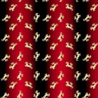 Imagem de Papel De Parede Cavalo Dourado Fundo Preto Vermelho Adesivo