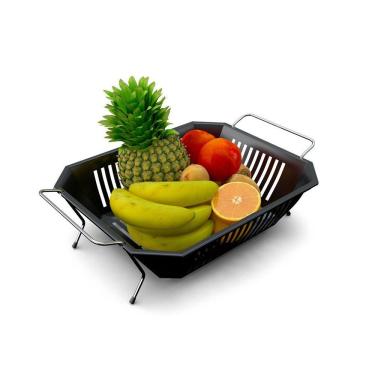 Imagem de Fruteira De Mesa Com Cesta Em Plástico - Stolf Preto