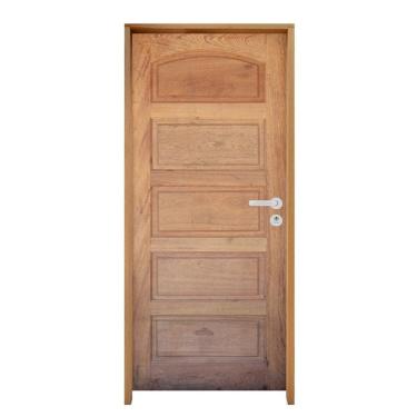 Imagem de Kit Porta De Madeira Pivotante 210X82Cm Batente 14Cm Fechadura Stilo Cromada Externa Ruby Tauari