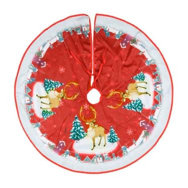Imagem de Saia Para árvore De Natal Temática Rena Pinheiro 83cm