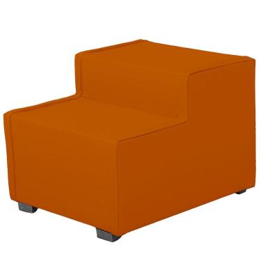 Imagem de Escada Estofada 2 Degraus Para Cachorro Gato E Maca De Estetica Suede Cor Terracota