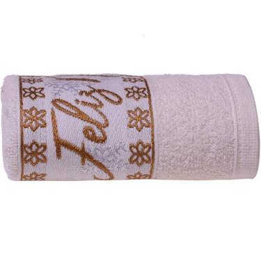 Imagem de Kit 6 Toalha De Rosto Feliz Natal Bordada Jacquard 45x68cm Pérola-vermelho