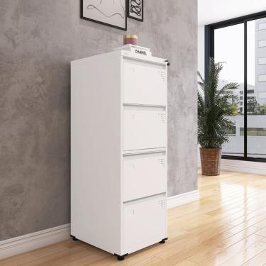 Imagem de Gaveteiro Arquivo Em Aço 4 Gavetas Of04sltcm Branco