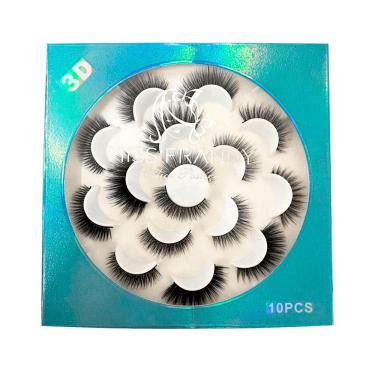 Imagem de Kit Miss Frandy Cílios Postiços Com 10 Pares Kit Miss Frandy - Cílios Postiços Com 10 Pares