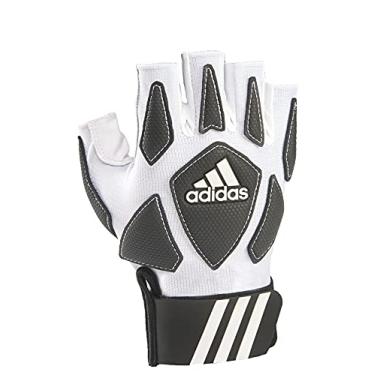 Imagem de adidas Scorch Destroy 2 luvas de meia dedo para lineman, branco/preto, grande