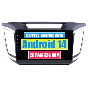 Imagem de RoverOne Central Multimídia para Hyundai IX25 Creta 2014 2015 2016 com CarPlay Android Auto Navegação GPS Bluetooth Radio Estéreo WiFi