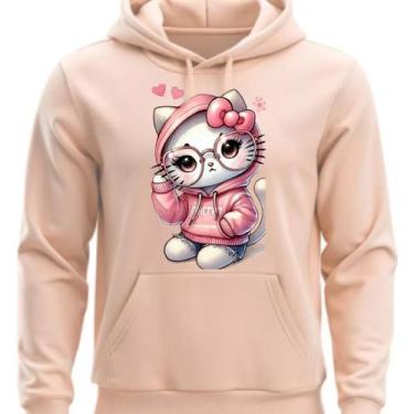 Imagem de Moletom Estampado Com Capuz e Bolso Hello kitty - Hs, Bege, M