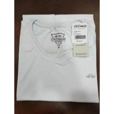 Imagem de Camiseta gola vê - Santo macho , Branco, GG