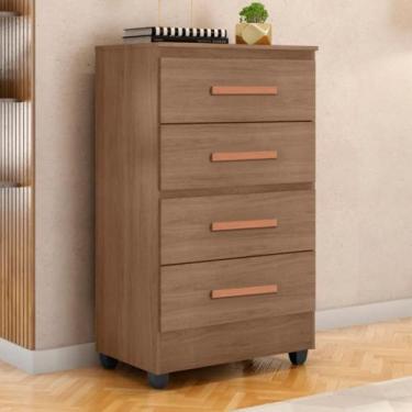 Imagem de Cômoda 4 Gavetas Bordeaux Carvalho - CASA H