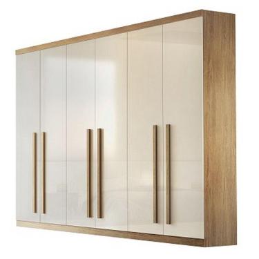 Imagem de Guarda Roupa Casal Pernambuco Com 6 Portas E 6 Gavetas Rufato Imbuia/off Whit