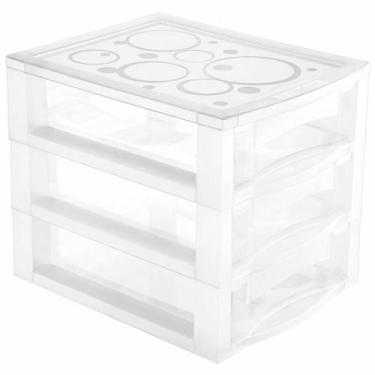 Imagem de Gaveteiro Plástico 3 Gavetas Ordene 16,5x13x13,5cm Porta Objetos Acess