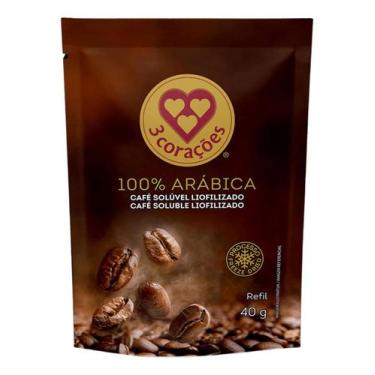 Imagem de Cafe Soluvel 3 Coracoes Liofilizado Sem Gluten Refil 40g - 3 Corações