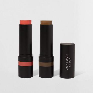 Imagem de Kit Blush em Bastão Coral + Contorno em Bastão Marrom Médio Océane Edi