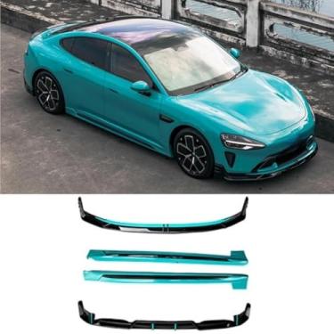 Imagem de Spoiler de para-choque dianteiro traseiro do carro, difusor labial, peça de modificação para saia lateral Su7, spoiler labial, acessórios de carro (azul)