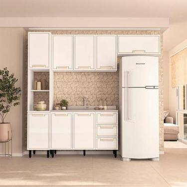 Imagem de Cozinha Compacta Sem Tampo Amara 8 Portas 3 Gavetas Branca - Modern