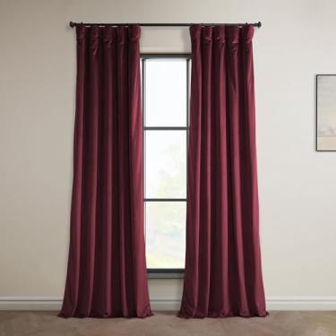 Imagem de HPD Half Price Drapes Cortinas de veludo de pelúcia Heritage para quarto e sala de estar 50 x 84, VPYC-161252-84 (1 painel) Dark Merlot