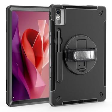 Imagem de ZenRich Capa Robusta para Lenovo Tab P12 12,7 polegadas 2023/2024, Protetora à Prova de Choque com Suporte Giratório 360°, Alça de Mão e Cinto de Ombro, Capa Resistente para Tablet Lenovo